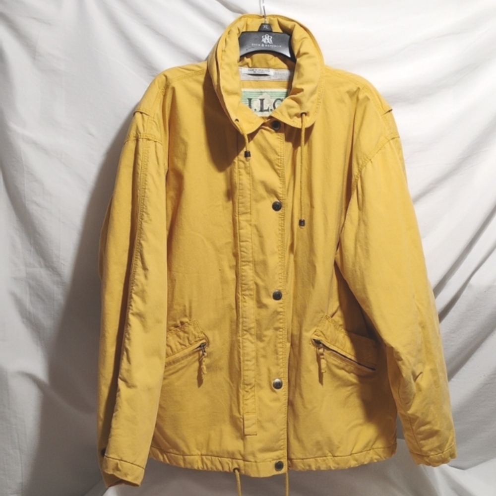 (A-78) SALE! J.L.C. Vintage Zip/Button Oversized Coat W Hidden Hood Sz.M